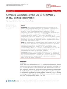 Semantic validation of the use of SNOMED CT in HL7 clinical documents