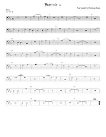 Partition viole de basse, Frottola, Demophon, Alessandro par Alessandro Demophon