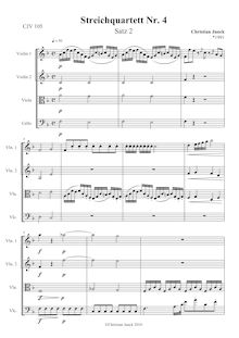 Partition Second mouvement, Streichquartett Nr.4, C major, Junck, Christian