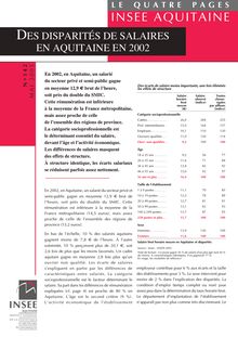 Des disparités de salaires en Aquitaine en 2002