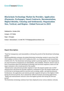 Blockchain Technology Market by Provider, Application, Organization Size, Vertical, and Region - Global Forecast to 2021