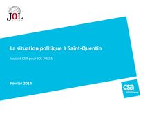 Institut CSA pour JOL Press - Sondage Municipales 2014 à Saint-Quentin