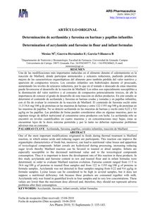 Determinación de acrilamida y furosina en harinas y papillas infantiles (Determination of acrylamide and furosine in flour and infant formulas)