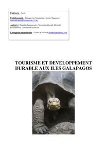 Tourisme et développement durable aux Galapagos