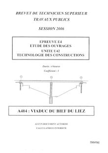 Technologie des constructions 2006 BTS Travaux publics