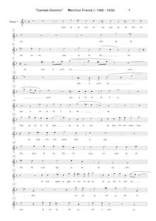 Partition chœur 1: ténor , partie [G2 clef], Cantate Domino, Franck, Melchior
