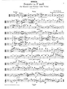 Partition Sonata No.5 en F minor, BWV 1018 (partition de viole de gambe), 6 violon sonates