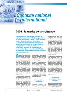 Contexte national et international - 2004 : la reprise de la croissance (Octant n° 101)