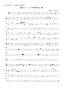 Partition Continuo, Sonata XXI  con tre violini , Gabrieli, Giovanni
