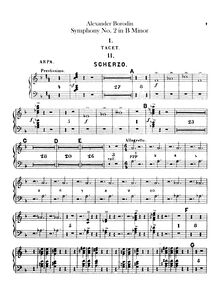 Partition harpe, Symphony No. 2, Borodin, Aleksandr