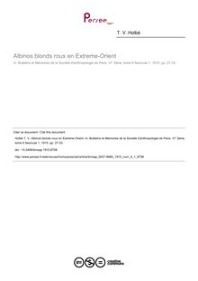 Albinos blonds roux en Extreme-Orient - article ; n°1 ; vol.6, pg 27-33