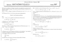 Mathématiques 1 1999 Classe Prepa MP Concours Centrale-Supélec