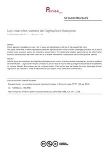 Les nouvelles donnes de l agriculture française - article ; n°1 ; vol.171, pg 21-26