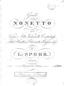 Partition parties complètes, Nonet, Op.31, Grand Nonetto, F Major