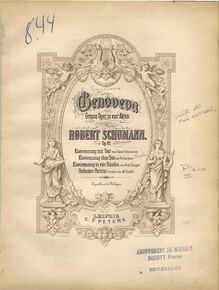 Partition couverture couleur, Genoveva, Op.81, Schumann, Robert