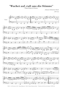 Partition trompette , partie, Wachet auf, ruft uns die Stimme, Bach, Johann Sebastian par Johann Sebastian Bach