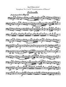 Partition violoncelles, 6 Symphonies after Ovid s Metamorphoses par Carl Ditters von Dittersdorf