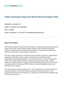 Global Automotive Drag Link Market Research Report 2016