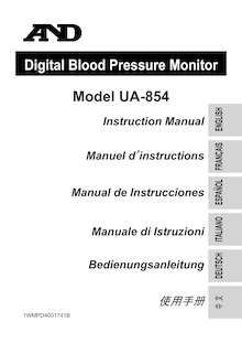 Notice Moniteur de tension artérielle A&D  UA-854
