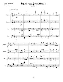 Partition complète, Prelude pour a corde quatuor, Ingerman, Mark