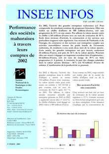 Performance des sociétés mahoraises à travers leurs comptes de 2002