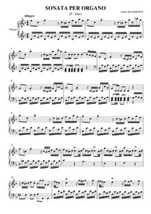 Partition complète, orgue Sonata en F, F major, Bajamonti, Julije