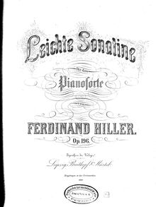Partition complète, Leichte Sonatine, Hiller, Ferdinand