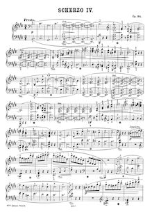 Partition complète, Scherzo No.4, E major, Chopin, Frédéric