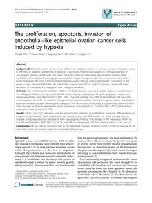 The proliferation, apoptosis, invasion of endothelial-like epithelial ovarian cancer cells induced by hypoxia