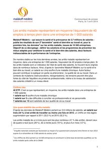 Arrêts maladie en France : baromètre Malakoff Médéric