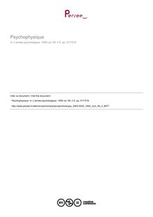 Psychophysique - compte-rendu ; n°2 ; vol.59, pg 517-519