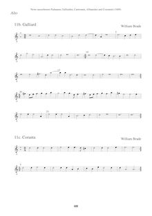 Partition Alto en G2 clef (Galliard + Coranta), Newe ausserlesene Paduanen, Galliarden, Cantzonen, Allmand und Couranten
