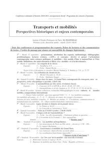Plan du cours - Transports et mobilités
