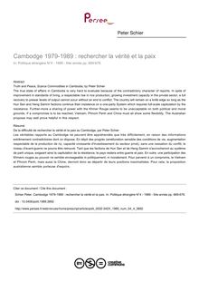 Cambodge 1979-1989 : rechercher la vérité et la paix - article ; n°4 ; vol.54, pg 669-678