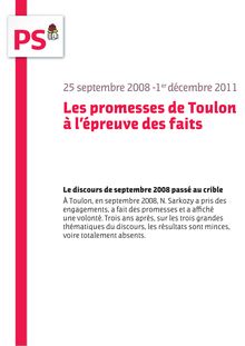 Les promesses de Toulon à l’épreuve des faits
