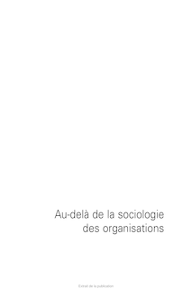 Au-delà de la sociologie des organisations