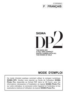 Notice Appareil Photo numériques Sigma Photo  DP2