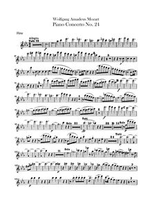 Partition flûte, Piano Concerto No.24, C minor, Mozart, Wolfgang Amadeus
