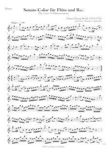 Partition flûte , partie, 11 flûte sonates, 1. C major2. G major3. B♭ major4. F major5. G major6. G major7. G major8. D major9. B♭ major10. A major11. G major