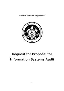 Request for Proposal for Information Systems Audit 