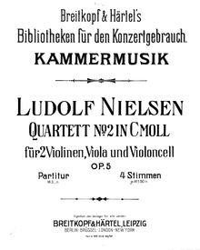 Partition violon 1, corde quatuor No.2, Op.5, C minor, Nielsen, Ludolf