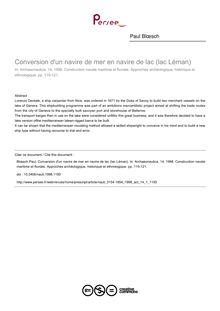 Conversion d un navire de mer en navire de lac (lac Léman) - article ; n°1 ; vol.14, pg 115-121