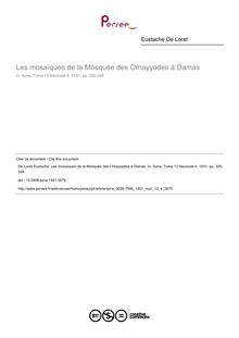 Les mosaïques de la Mosquée des Omayyades à Damas - article ; n°4 ; vol.12, pg 326-349