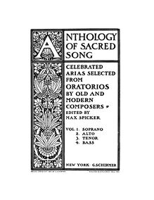 Partition Volume 3 (ténor), Anthology of sacré Song, Spicker, Max