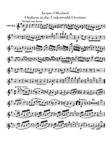 Partition hautbois 1, 2, Overture to Offenbach s opéra  Orphée aux Enfers 