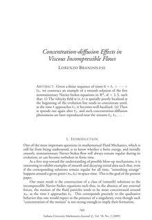 Concentration diffusion Effects in Viscous Incompressible Flows
