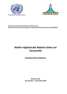 Atelier régional des nations unies sur censusinfo