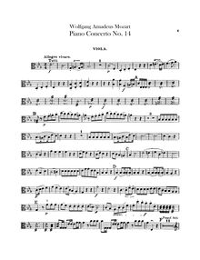 Partition altos, Piano Concerto No.14, Piano Concerto No.14, E♭ major par Wolfgang Amadeus Mozart