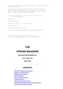 The Strand Magazine,  Volume V, Issue 28, April 1893 - An Illustrated Monthly