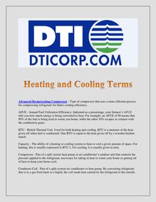 Heating and Cooling Terms